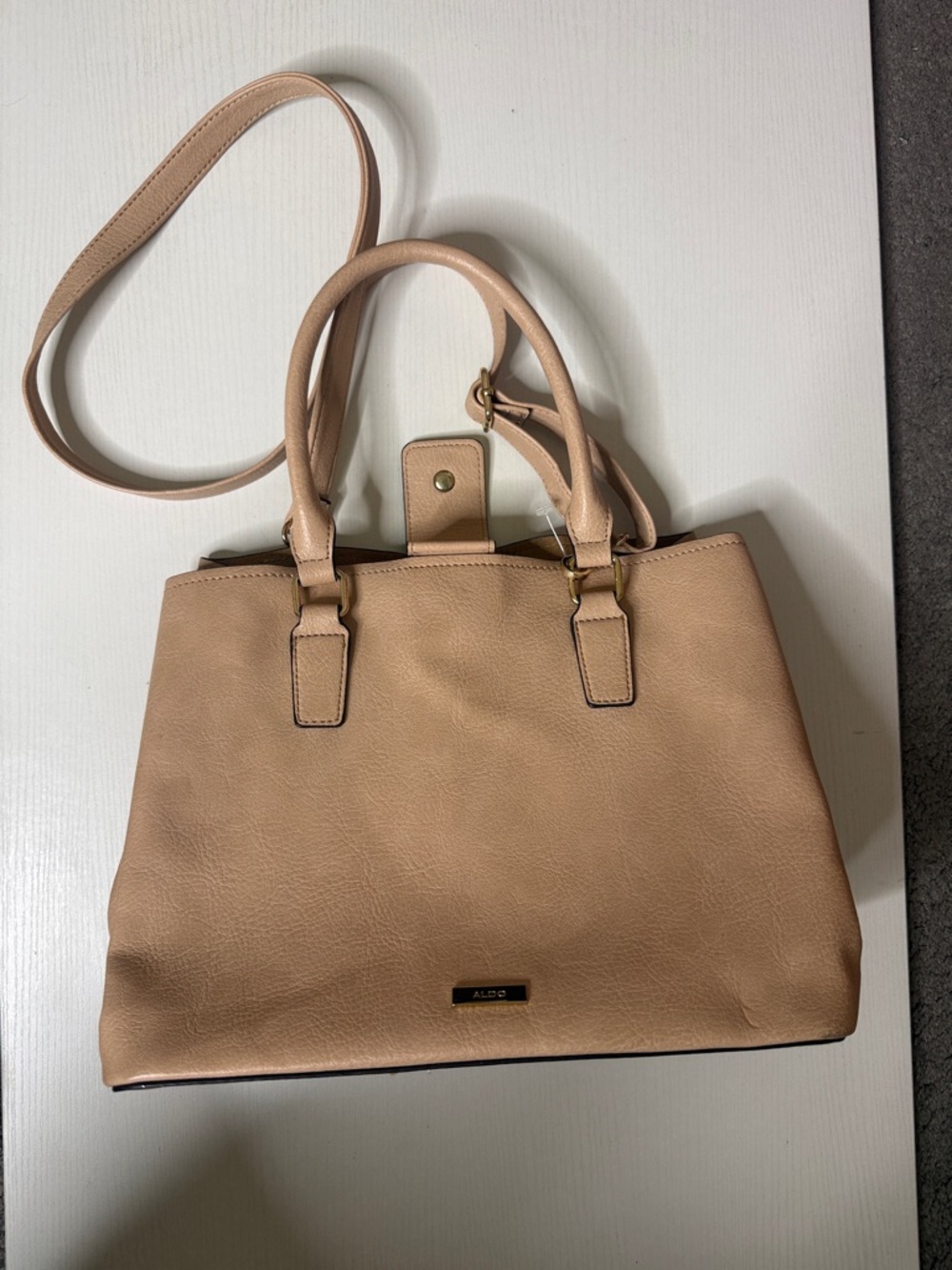 Aldo Blush Tan Satchel with Removable Strap